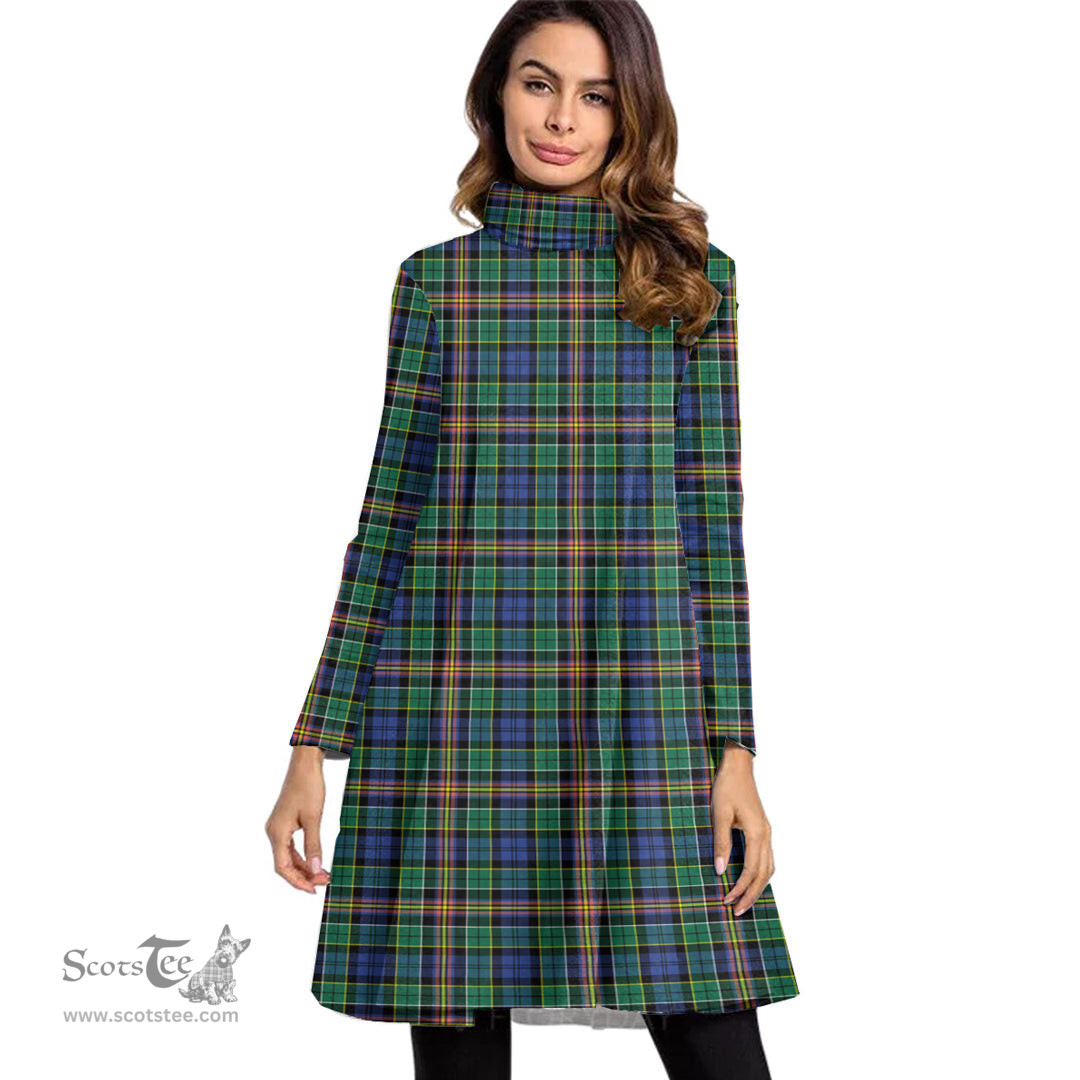 Scottish Allison Tartan Womens High Neck Dress Tartan Plaid Dress