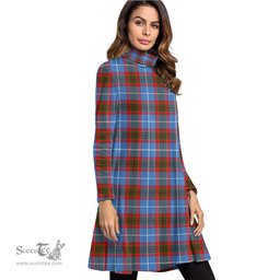 Scottish Edinburgh District Tartan Womens High Neck Dress Tartan Plaid Dress