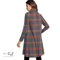 Scottish Fraser Hunting Modern Clan Tartan Crest Womens High Neck Dress Tartan Plaid Dress