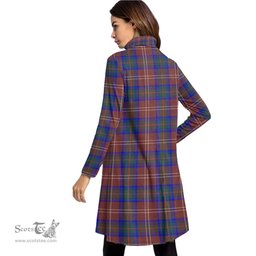 Scottish Chisholm Hunting Modern Clan Tartan Crest Womens High Neck Dress Tartan Plaid Dress