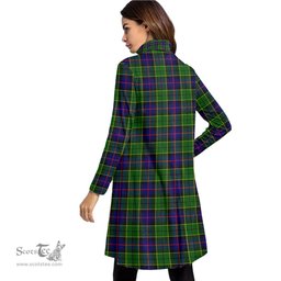 Scottish Forsyth Modern Clan Tartan Crest Womens High Neck Dress Tartan Plaid Dress