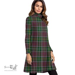 Scottish Crosbie Tartan Womens High Neck Dress Tartan Plaid Dress