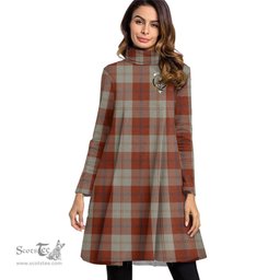Scottish Davidson Dress Dancers Clan Tartan Crest Womens High Neck Dress Tartan Plaid Dress