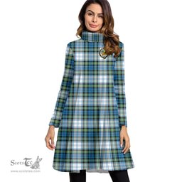 Scottish Campbell Dress Ancient Clan Tartan Crest Womens High Neck Dress Tartan Plaid Dress