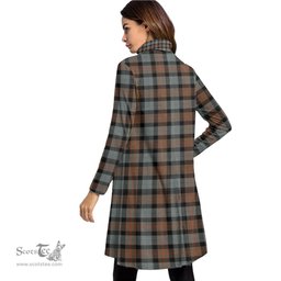 Scottish Gunn Weathered Clan Tartan Crest Womens High Neck Dress Tartan Plaid Dress