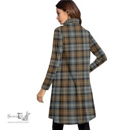 Scottish Gordon Weathered Tartan Womens High Neck Dress Tartan Plaid Dress