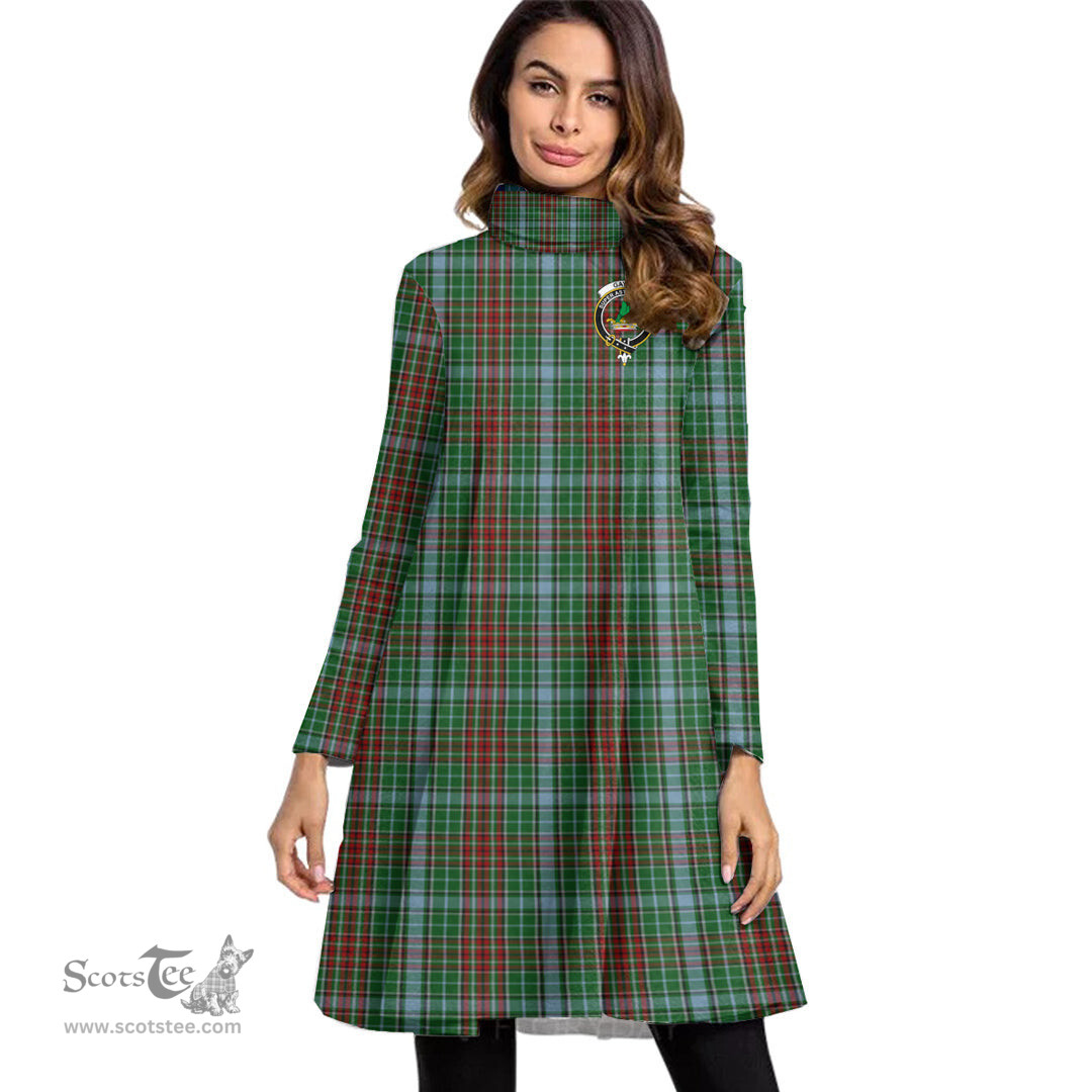 Scottish Gayre Clan Tartan Crest Womens High Neck Dress Tartan Plaid Dress