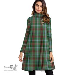Scottish Gayre Clan Tartan Crest Womens High Neck Dress Tartan Plaid Dress