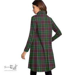 Scottish Crosbie Clan Tartan Crest Womens High Neck Dress Tartan Plaid Dress