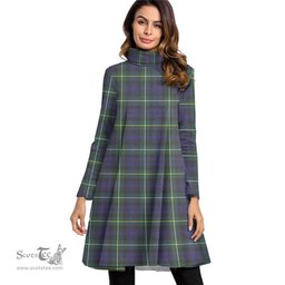 Scottish Campbell Argyll Modern Tartan Womens High Neck Dress Tartan Plaid Dress