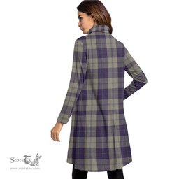 Scottish Cunningham Dress Blue Dancers Clan Tartan Crest Womens High Neck Dress Tartan Plaid Dress