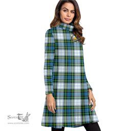 Scottish Campbell Dress Clan Tartan Crest Womens High Neck Dress Tartan Plaid Dress
