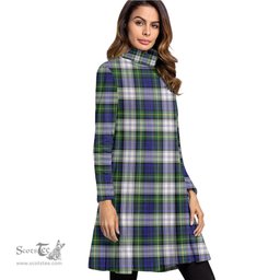 Scottish Gordon Dress Modern Tartan Womens High Neck Dress Tartan Plaid Dress