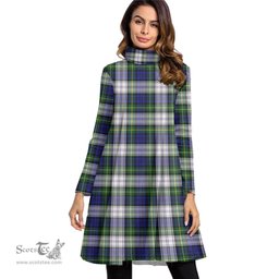 Scottish Gordon Dress Modern Tartan Womens High Neck Dress Tartan Plaid Dress