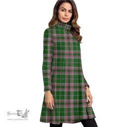 Scottish Gray Hunting Tartan Womens High Neck Dress Tartan Plaid Dress