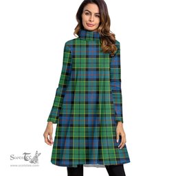 Scottish Forsyth Ancient Tartan Womens High Neck Dress Tartan Plaid Dress