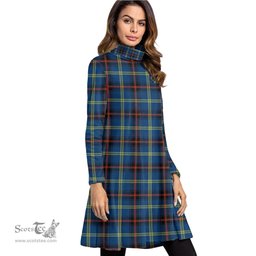 Scottish Grewar Tartan Womens High Neck Dress Tartan Plaid Dress