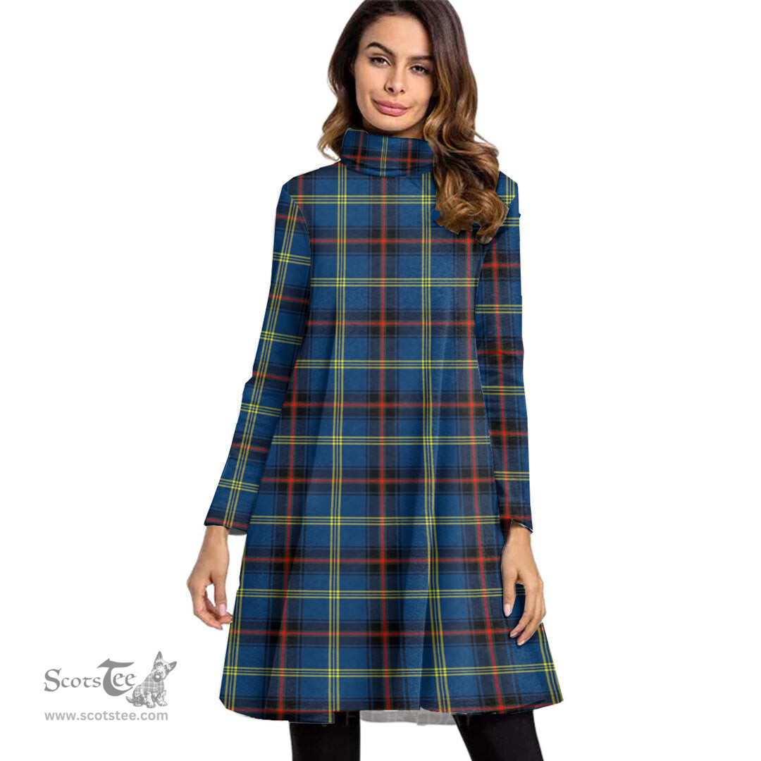 Scottish Grewar Tartan Womens High Neck Dress Tartan Plaid Dress