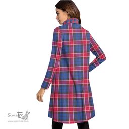 Scottish Graham of Menteith Red Tartan Womens High Neck Dress Tartan Plaid Dress