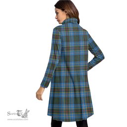 Scottish Cockburn Modern Tartan Womens High Neck Dress Tartan Plaid Dress