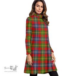 Scottish Forrester Tartan Womens High Neck Dress Tartan Plaid Dress
