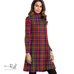 Scottish Gow Modern Tartan Womens High Neck Dress Tartan Plaid Dress