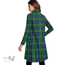 Scottish Graham of Menteith Modern Clan Tartan Crest Womens High Neck Dress Tartan Plaid Dress