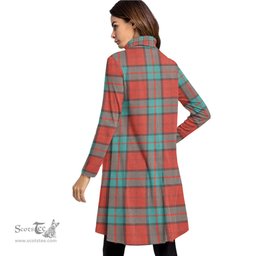 Scottish Dunbar Ancient Tartan Womens High Neck Dress Tartan Plaid Dress