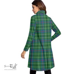 Scottish Duncan Ancient Clan Tartan Crest Womens High Neck Dress Tartan Plaid Dress
