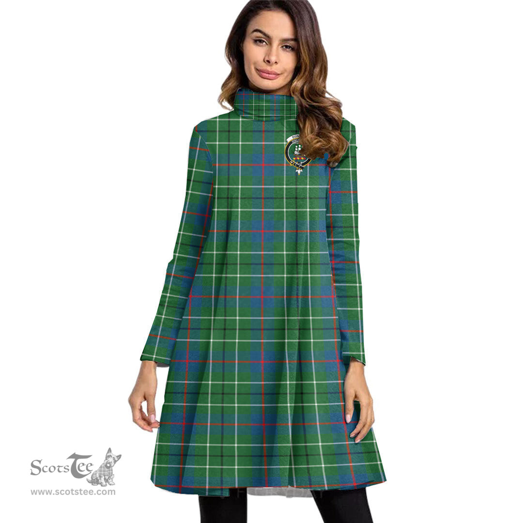 Scottish Duncan Ancient Clan Tartan Crest Womens High Neck Dress Tartan Plaid Dress