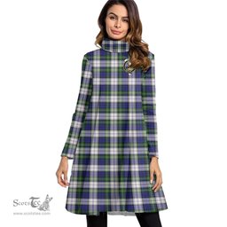 Scottish Gordon Dress Modern Clan Tartan Crest Womens High Neck Dress Tartan Plaid Dress