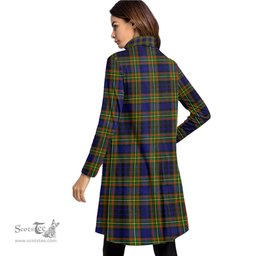 Scottish Clelland Modern Tartan Womens High Neck Dress Tartan Plaid Dress