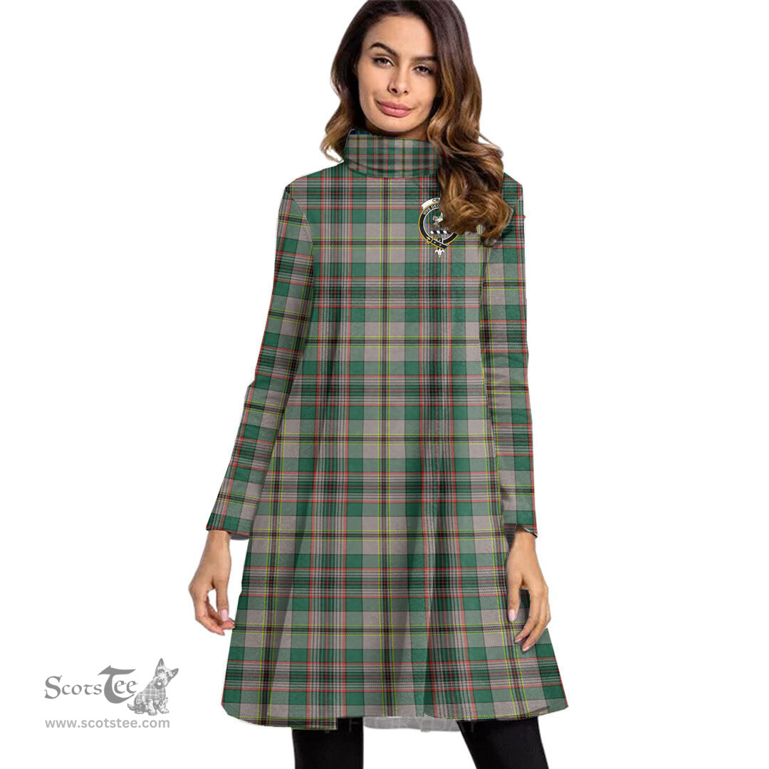 Scottish Craig Ancient Clan Tartan Crest Womens High Neck Dress Tartan Plaid Dress