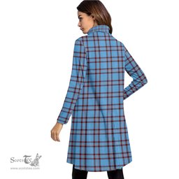 Scottish Elliot Ancient Clan Tartan Crest Womens High Neck Dress Tartan Plaid Dress