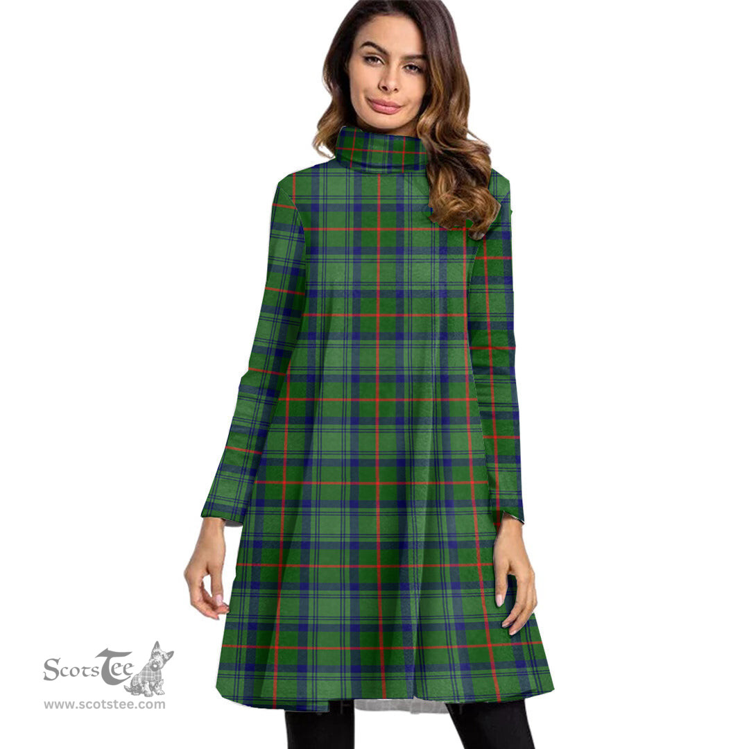 Scottish Cranstoun Tartan Womens High Neck Dress Tartan Plaid Dress