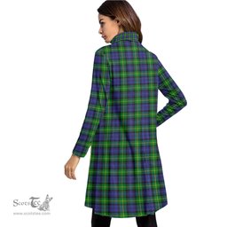 Scottish Gordon Modern Clan Tartan Crest Womens High Neck Dress Tartan Plaid Dress