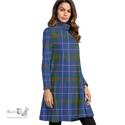 Scottish Edmonstone Tartan Womens High Neck Dress Tartan Plaid Dress