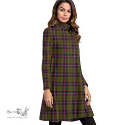 Scottish Cochrane Modern Tartan Womens High Neck Dress Tartan Plaid Dress