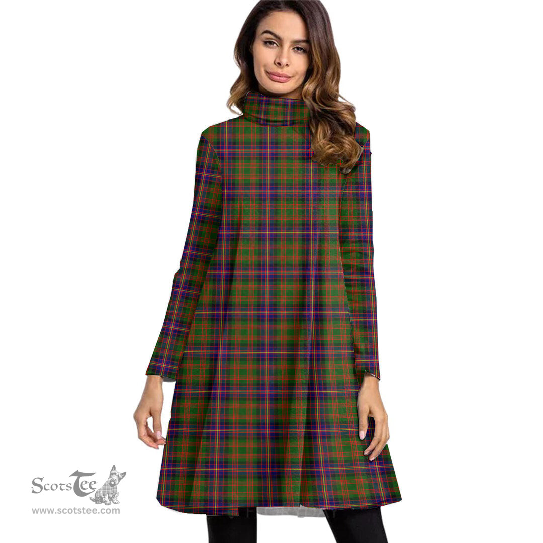 Scottish Cochrane Modern Tartan Womens High Neck Dress Tartan Plaid Dress