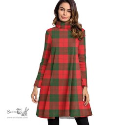 Scottish Erskine Modern Tartan Womens High Neck Dress Tartan Plaid Dress