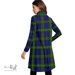 Scottish MacEwen Modern Tartan Womens High Neck Dress Tartan Plaid Dress