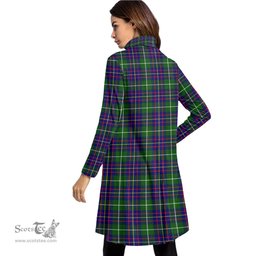 Scottish Inglis Modern Clan Tartan Crest Womens High Neck Dress Tartan Plaid Dress