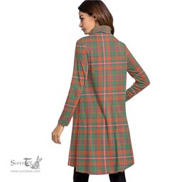 Scottish MacKinnon Ancient Clan Tartan Crest Womens High Neck Dress Tartan Plaid Dress