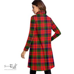Scottish MacNaughton Modern Clan Tartan Crest Womens High Neck Dress Tartan Plaid Dress