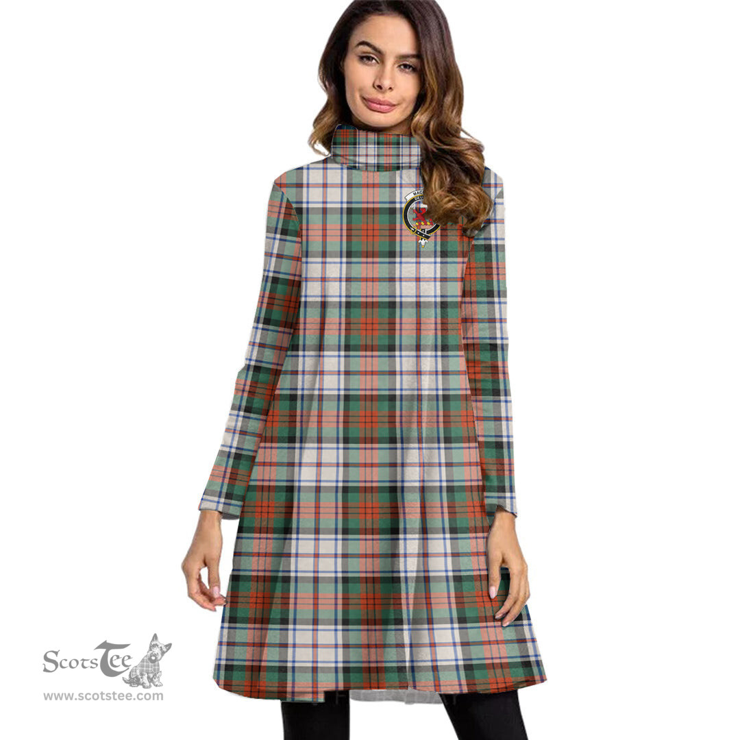 Scottish MacDuff Dress Ancient Clan Tartan Crest Womens High Neck Dress Tartan Plaid Dress