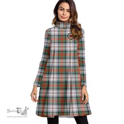Scottish MacDuff Dress Ancient Clan Tartan Crest Womens High Neck Dress Tartan Plaid Dress
