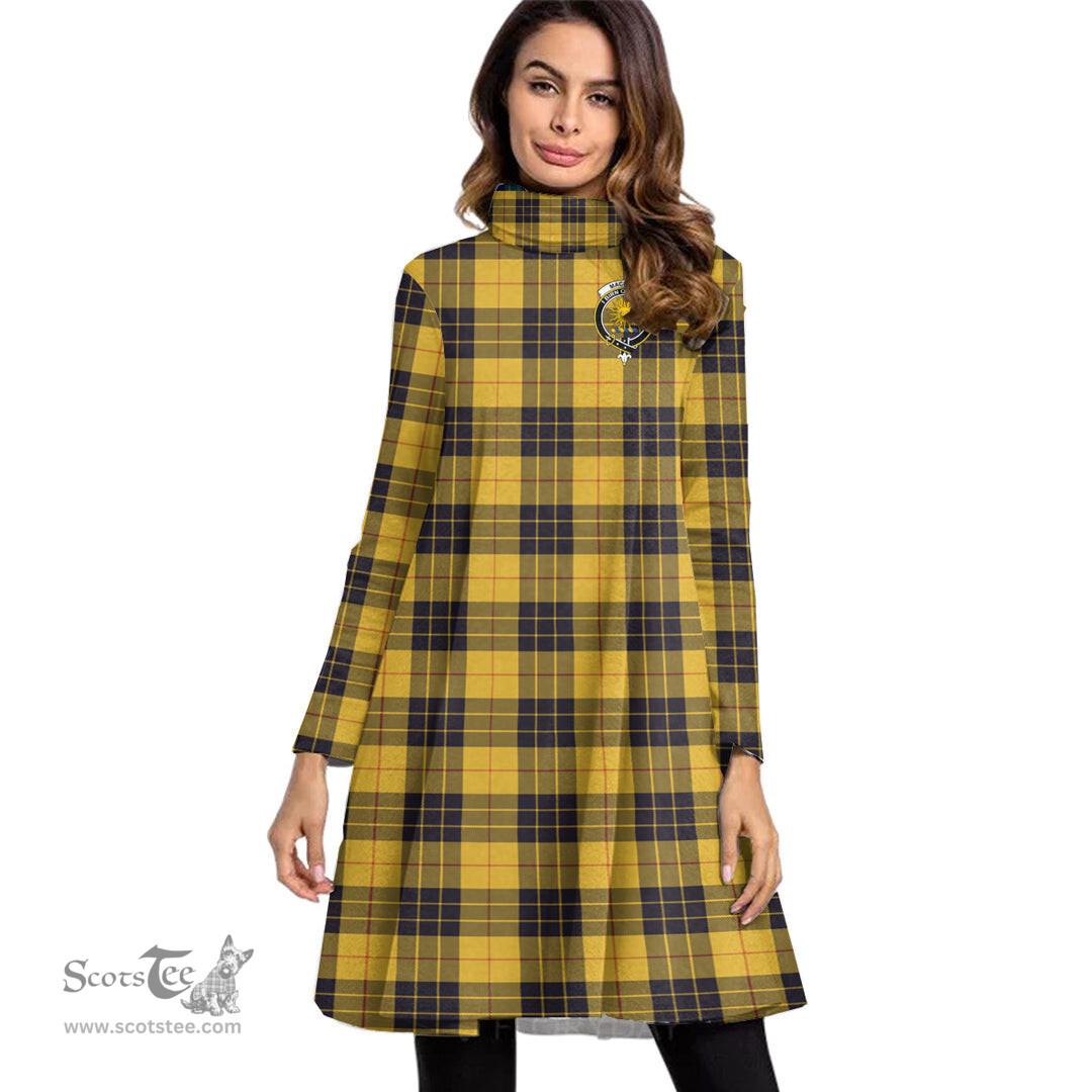 Scottish MacLeod of Lewis Ancient Clan Tartan Crest Womens High Neck Dress Tartan Plaid Dress