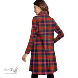 Scottish MacPherson Modern Clan Tartan Crest Womens High Neck Dress Tartan Plaid Dress