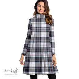 Scottish MacRae Dress Modern Tartan Womens High Neck Dress Tartan Plaid Dress