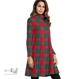 Scottish MacPhail Clan Tartan Womens High Neck Dress Tartan Plaid Dress